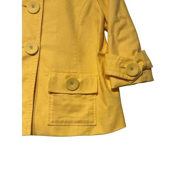 Coldwater Creek Women’s Jacket Career Canary Sun Yellow Large Buttons Size 10p - Picture 6 of 8